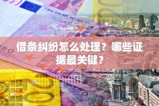 济南借条纠纷怎么处理？哪些证据最关键？